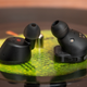 The sound quality of the Klipsch T5 II True Wireless earbuds (left) comes close to the Master & Dynamic MW08s (right), but Klipsch’s design doesn’t stay in the ear as well as M&D’s.